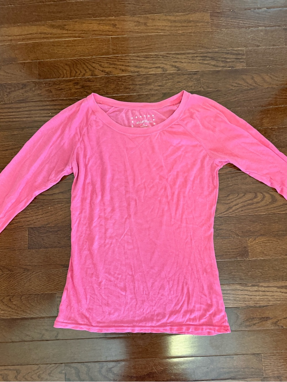 Xhilaration Pink Long-Sleeve Crew Neck Tee